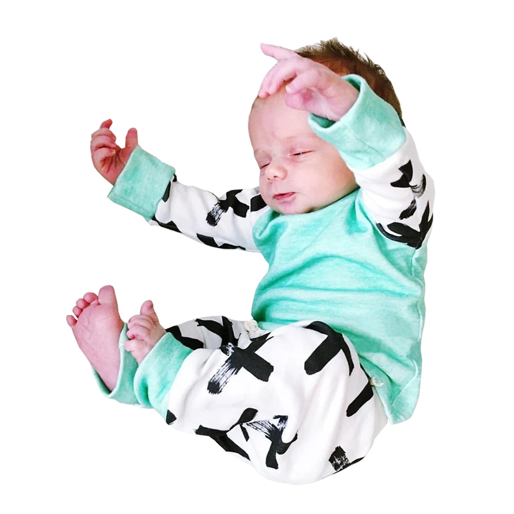 

Autumn baby boy clothes cotton long sleeve patchwork 3pcs suit baby girl clothing set newborn toddler infant outfits