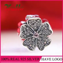 Сверкающий цветок яблока бусина-Шарм для браслета Серебро 925 оригинальные бусины для изготовления ювелирных изделий украшения из серебра 925 пробы