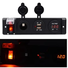 Willtoo тройной Функция 3.1A Dual USB Зарядное устройство красный светодиодный Вольт 12 V розетка Панель автомобильный адаптер Напряжение Дисплей Быстрый Зарядное устройство