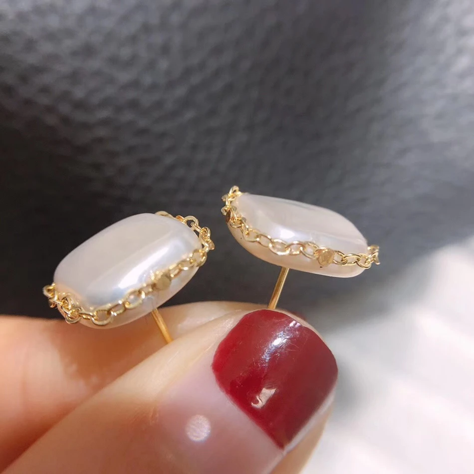 Модные новые элегантные серьги гвоздики 14k с золотыми нотами простые маленькие