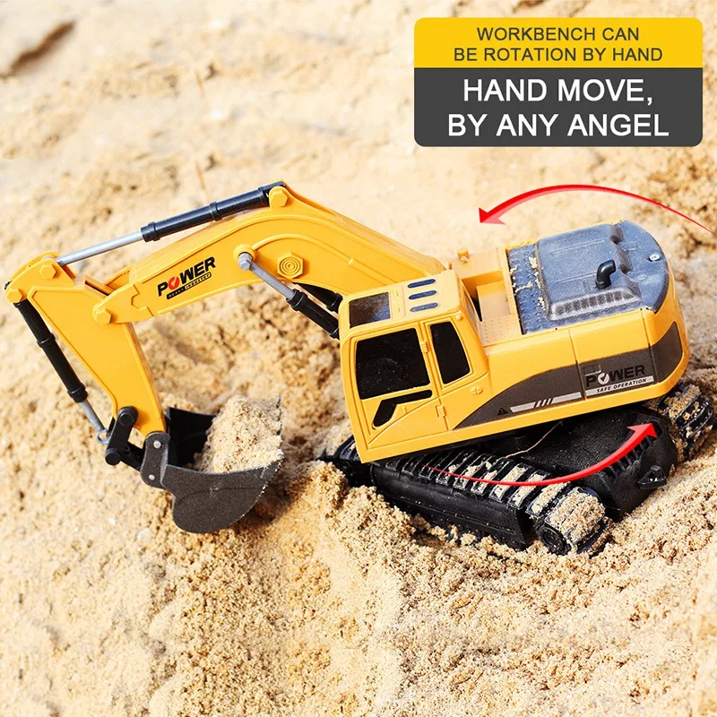 2.4Ghz 6Ch 1:24 Rc Excavator Mini Rc Truck Rechargeable Simulated Excavator Gift Toy For Kids 2.4Ghz 6Ch 1:24 Rc Excavator Mini Rc Truck Rechargeable Simulated Excavator Gift Toy For Kids