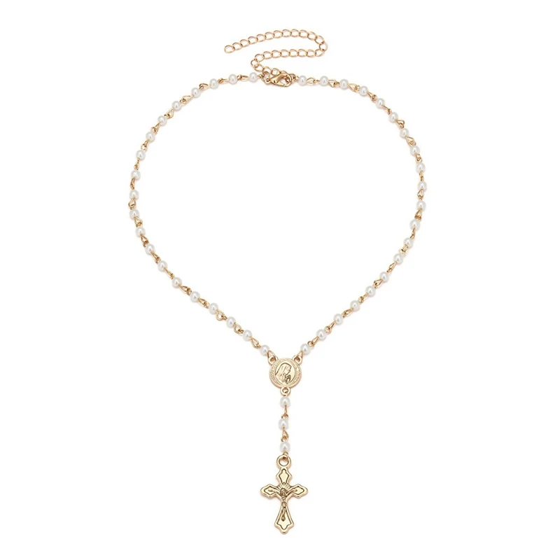 Католические четки бусы крест ожерелье для женщин заявление Религиозные