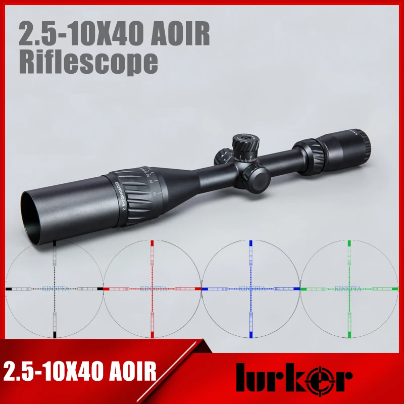 

HLURKER Tactical 2.5-10X40 AOIR Illumination Rifle Scope Red Green Blue Color Reticle Optics Riflescope For Hunting CS battle
