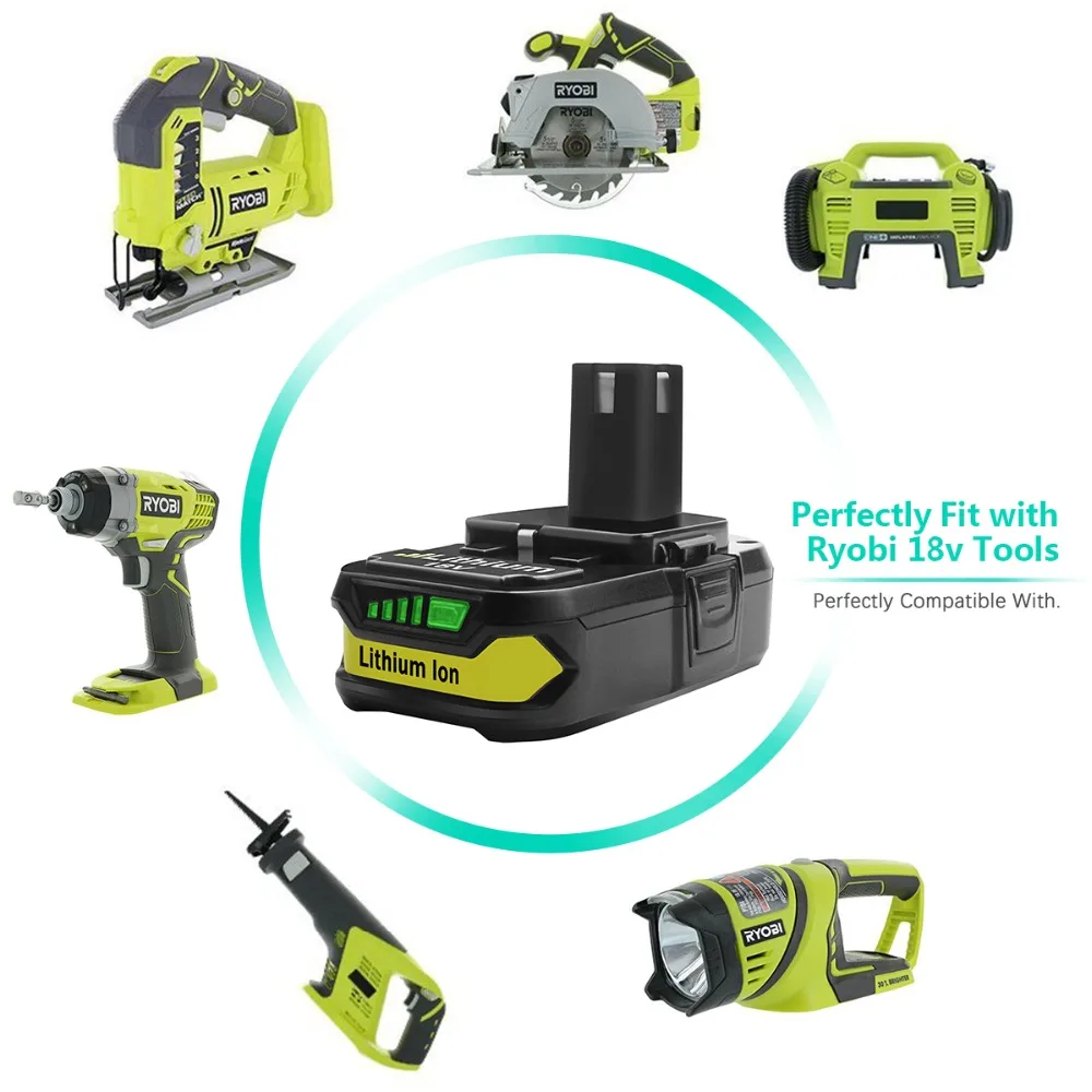 2X Powtree для Ryobi 18 в 2500 мАч P107 электроинструменты аккумуляторная батарея Ryobi P100 P102 P103 P104 P105 P108