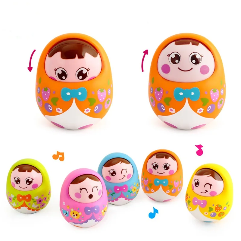 Cartoon Tumbler Doll Roly-poly Mobile Musical Baby Rattles Toys For baby toys for babies Mini Girl Toy Matlyoshka doll |
