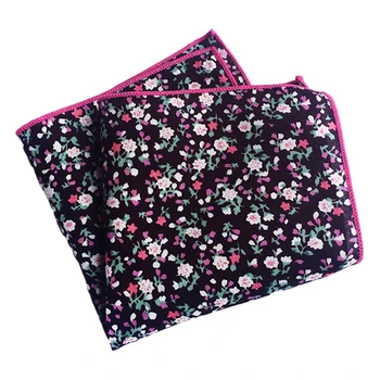 

Men's Cotton Pocket Square Western Style Floral Handkerchief for Suit Pocket Wedding Square Paisley 25x25cm