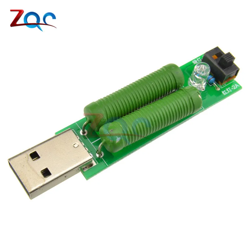 USB мини разряд нагрузочный интерфейс резистор 2A/1A с переключателем 1A зеленый светодиодный 2A красный светодиодный модуль тестирование старение резистор