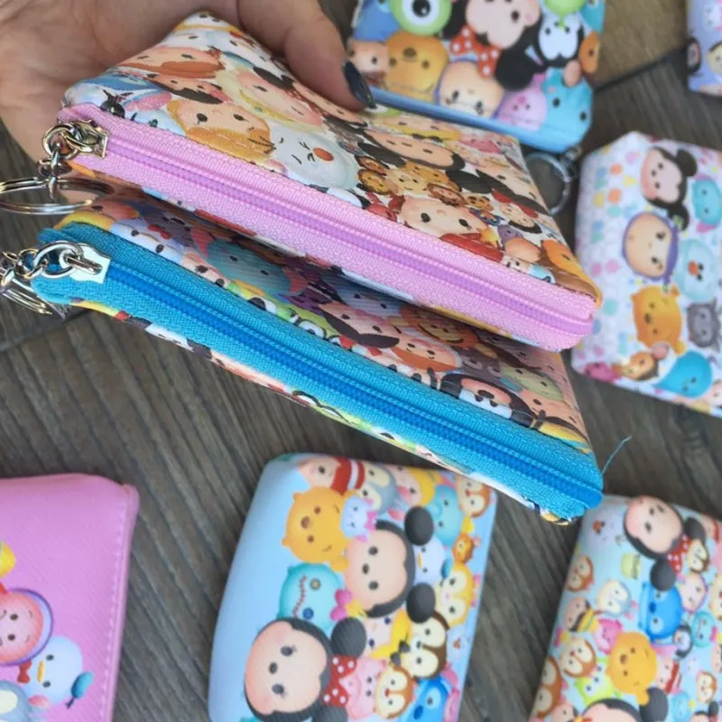 Disney Минни Мышь портативный косметические Косметика сумка многоцелевой хранения монет мультфильм кошелек PU кулон бумажник карты сумки