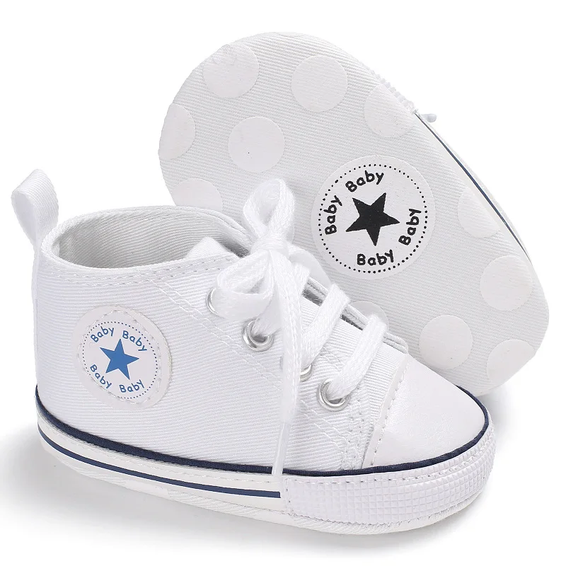 Branded Newborn Sneakers Baby girls Boys Lace-up Canvas Shoes Active All Star Zapatos Bebe Toddler Shoes Infantil Sapatos