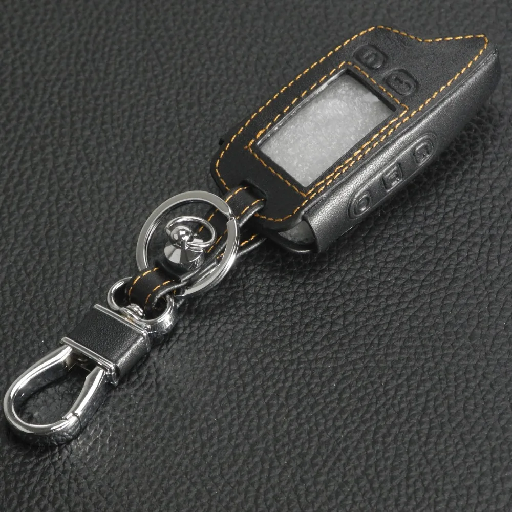 Jingyuqin TW9010 ЖК-брелок кожаный чехол для Tomahawk TW9010 TW9020 TW4000 TW701 брелок-чехол для дистанционного ключа двухсторонняя Автомобильная сигнализация
