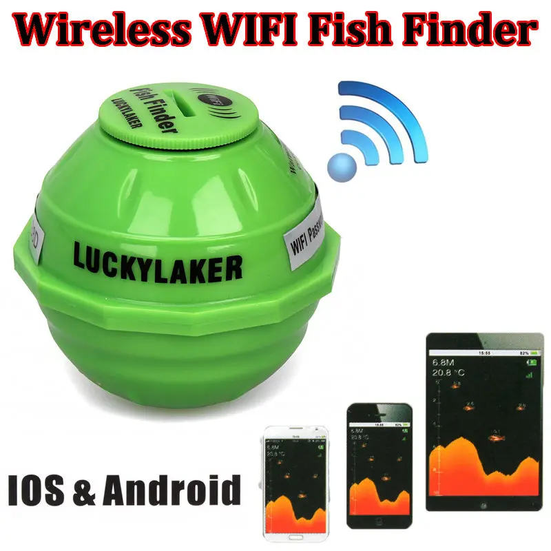 

Lucky FF916 Sounder Sonar Wireless WIFI Fish Finder 50M130ft Sea Fish Detect Finder For IOS Android Wi-Fi Fishfinder+Car Charge
