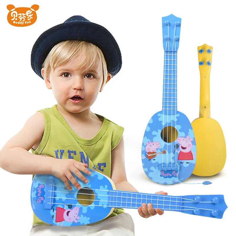 Peppa Pig Guitar Toy Adjustable Strings Lovely Pattern Children Plastic