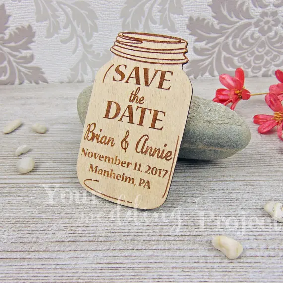 Aliexpress Mason Jar Save The Date Magnet Rustic Wedding Aliexpress Mason Jar Save The Date Magnet Rustic Wedding Favor Engraved Wooden Decoration Wood Magnets From Reliable Decorative