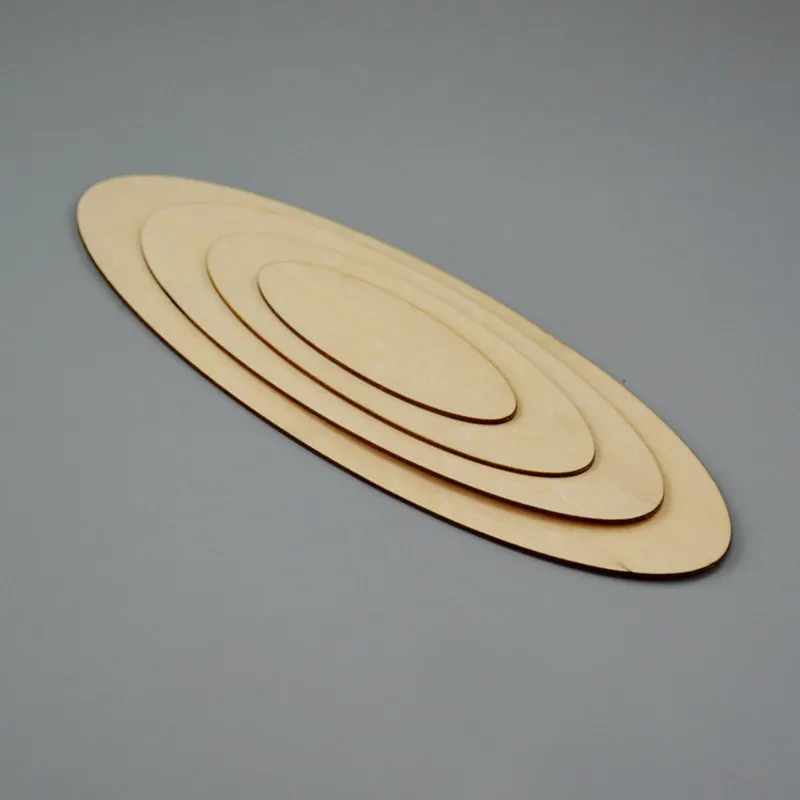  12PCS/set 200 mm blank elliptical unfinished wood crafts. Teaching DIY accessories wedding decorati - 32518964258