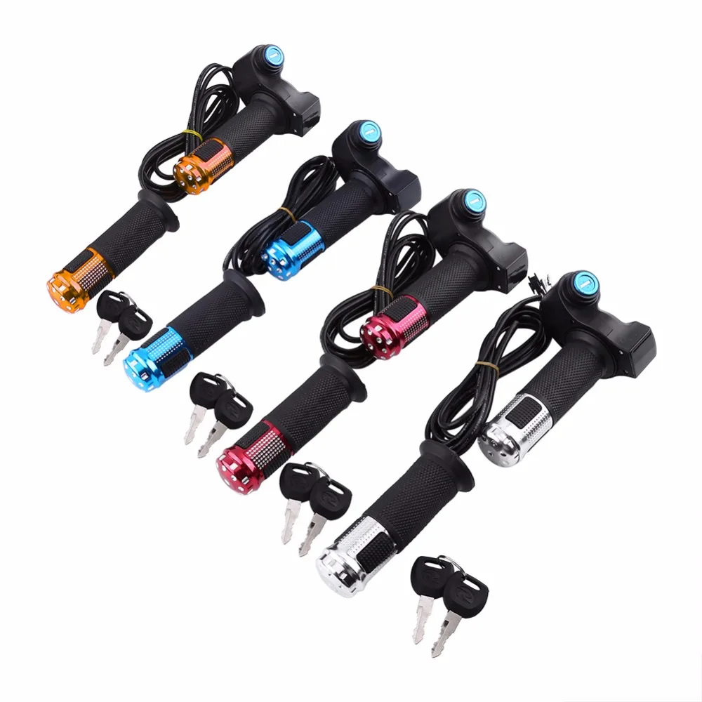 

1Set Aluminium Alloy Twist Throttle Handle with LED Display Screen Handlebar Key Knock Electric Bike 5 wires scooter Accelerator