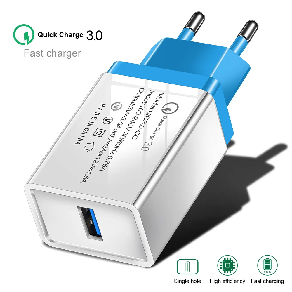 Quick Charge 3.0 Fast USB Charger For Oukitel K12 K9 K10 K8 K6 K7 Power C16 C15 C13 C12 C11 C10 Pro WP1 WP2 QC 3.0 Phone Charger - Тип штекера: Sky blue