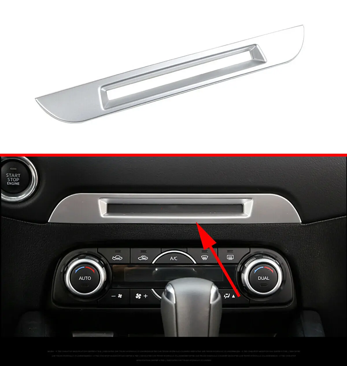 

Chrome Dashboard Console Radio Cover Stripe Trim Fit For Mazda CX5 2017 2018 2019 CX-5 KF 2nd Accessories Molding