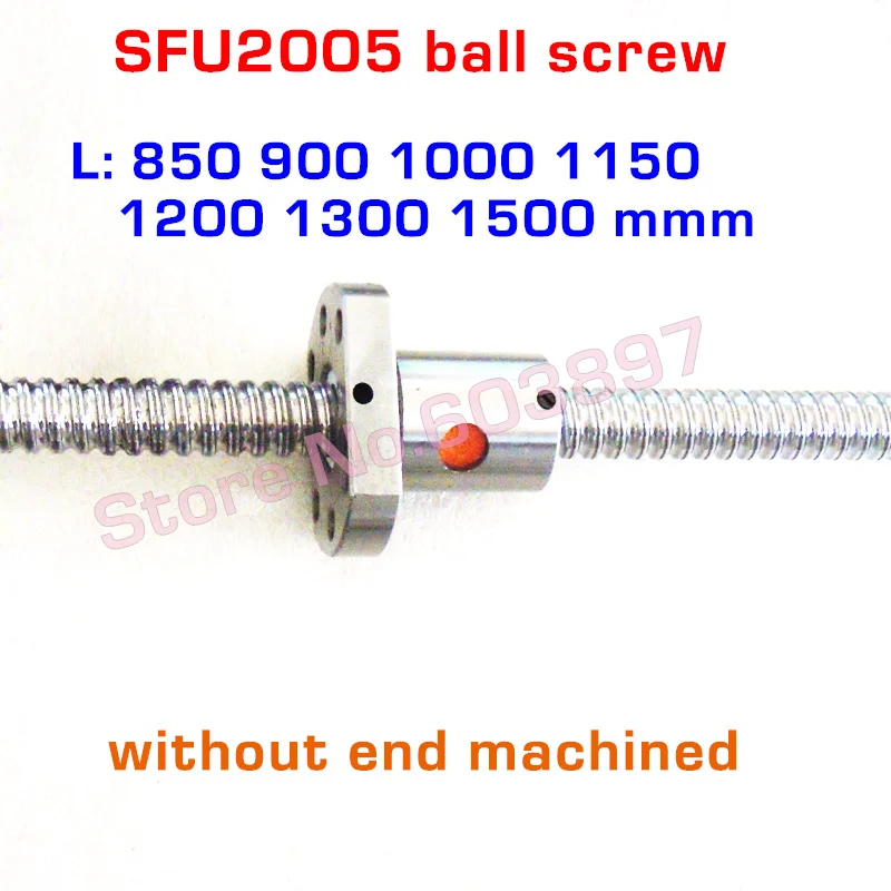 

NO END machined SFU2005 850 900 1000 1150 1200 1300 1500 mm cold roller ball screw with 2005 single ball nut