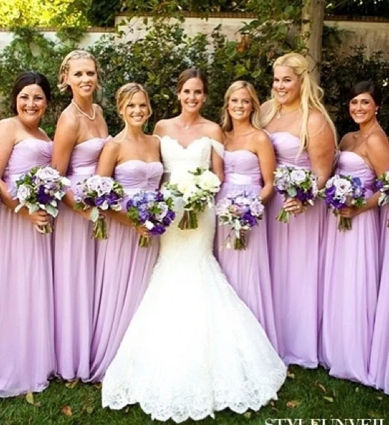 Lavender Bridesmaid Gowns Navy Blue Peach Ivory Champagne Silver Lavender Bridesmaid Gowns Navy Blue Peach Ivory Champagne Silver Yellow Hunter Hot Pink Chiffon Dresses Fast Shipping In From