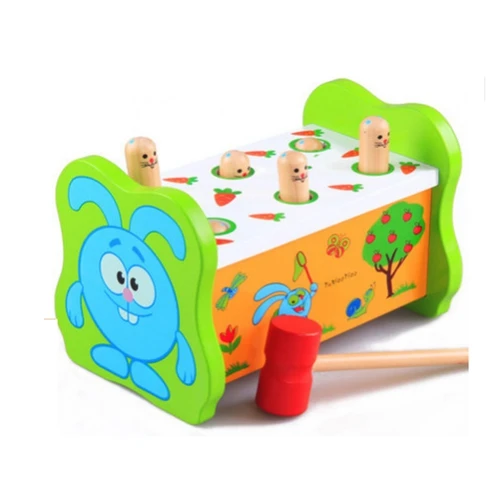 Wooden toy for children's educational hamster parent-child interactive game tapping early education toys free shipping Wooden toy for children's educational hamster parent-child interactive game tapping early education toys free shipping