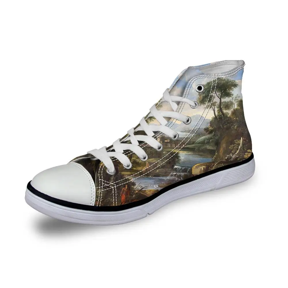 New Arrival Men Casual Christ Painting Art Print Breathable Shoes Teenage Boys Sewing Vulcanized High-Top Canvas Outdoor Shoes New Arrival Men Casual Christ Painting Art Print Breathable Shoes Teenage Boys Sewing Vulcanized High-Top Canvas Outdoor Shoes