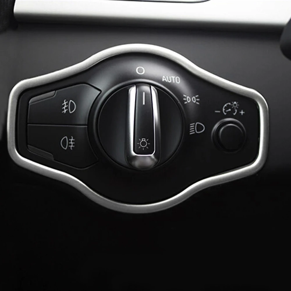 

Car Headlight Switch Button Cover Trim Frame Sticker For Audi A4 B8 S4 RS4 A5 S5 RS5 2008-2015