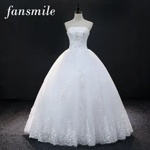 Fansmile/Тюлевое свадебное платье Vestido De Noiva на заказ, большие размеры, свадебные платья, FSM-416F