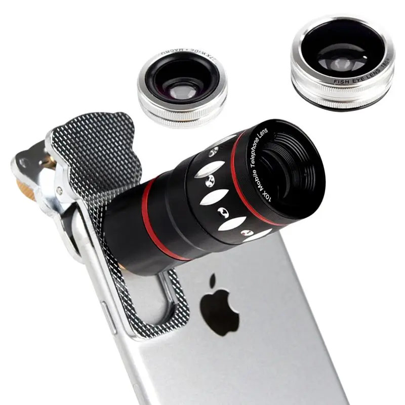 Orbmart-telescópio Universal em Lentes com Zoom de 10x Olho de Peixe Lente Macro para Iphone se 6s Plus Samsung s7 s6 Redmi - Image 5