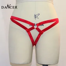 Для женщин панк привязной ремень; пикантные туфли с красной стринги Кейдж трусики для женщин harajuku Связывание стринги белье 90 х сексуальные аксессуары L0002