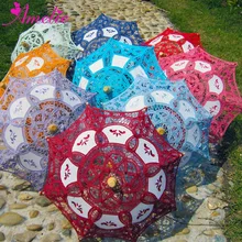 Оптовик 50 шт./партия радиус 19 см разные цвета ручной работы зонтик кружева баттенбурга маленький размер украшения кружева зонтик