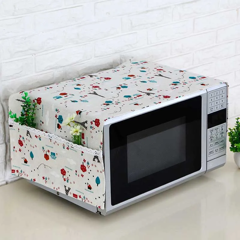 Microwave Oven Dust Cover, Dustproof Oil Proof Machine Protector Cute Pattern Decorative Kitchen Appliance Cover Decor Nordic Style Simple Parts, 13.8