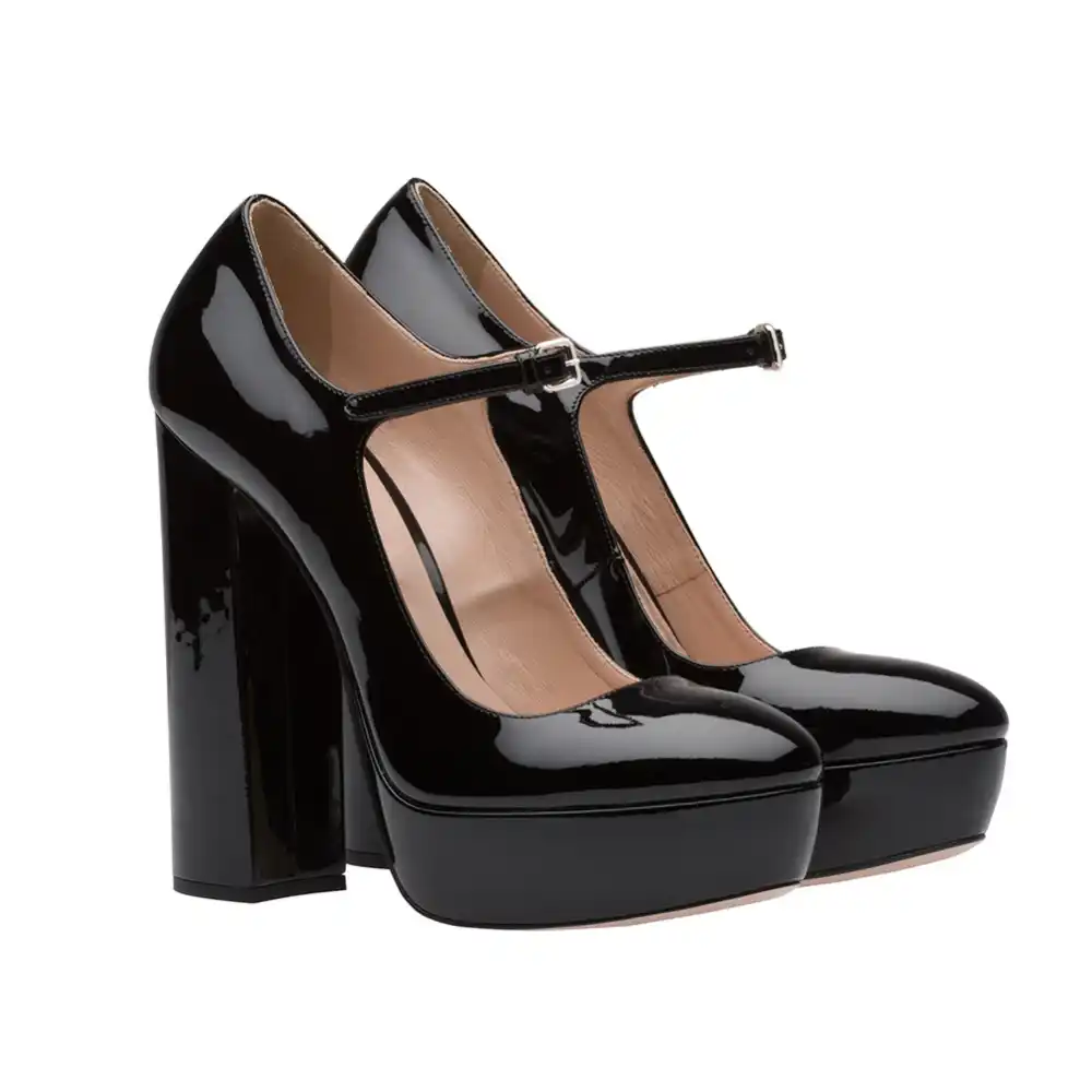 closed toe chunky platform heels