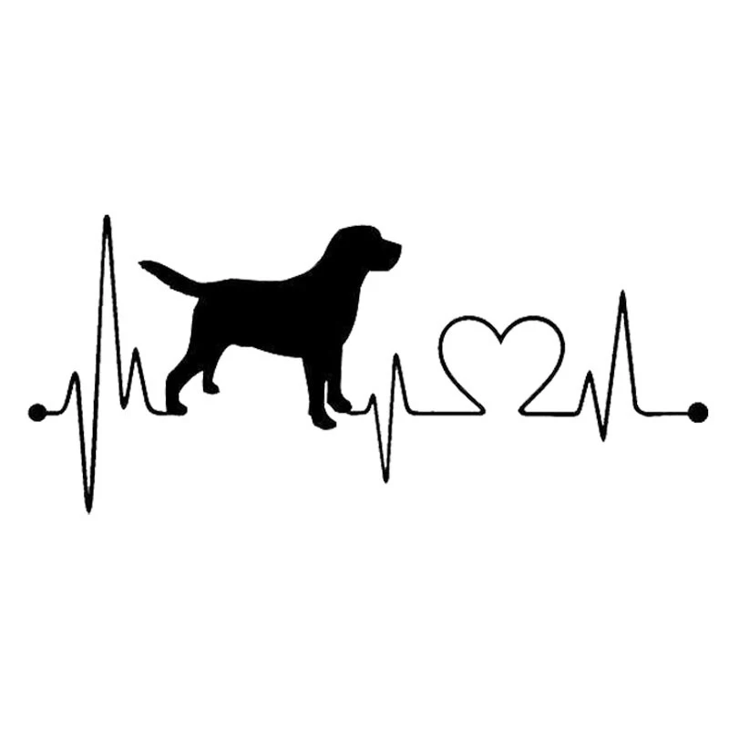 Милая машина для укладки домашних животных собака: Лабрадор ретривер сердцебиение светоотражающие наклейки на авто мультфильм автомобиля наклейки на автомобиль тела окна - Название цвета: Black