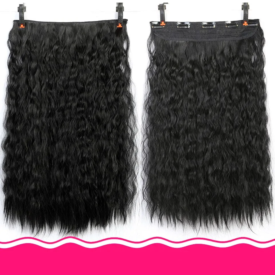 DIFEI, 24 дюйма, длинные вьющиеся женские волосы на заколках для наращивания, черный, коричневый, высокая температура, синтетические волосы - Цвет: T1B/613
