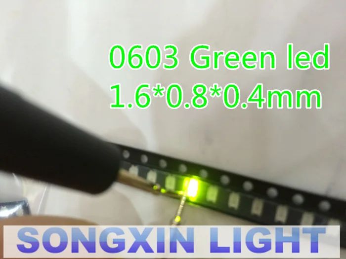 4000 шт./лот SMD 0603 светодиод супер яркий зеленый прозрачный светодиодный Диод smd