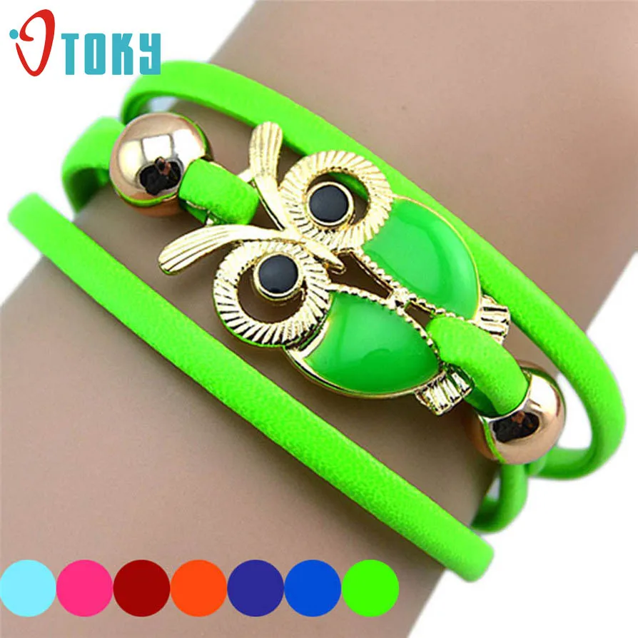 

Bracelets OTOKY Gussy Life Bracelets Simple Infinity Owl Friendship Multilayer Charm Leather Jewelry Gift Apr13