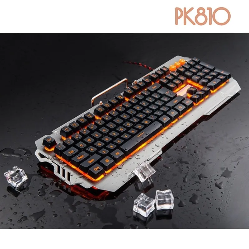 

USB Wired 104 Keys Professional PC Gaming Keyboard Mechanical Feeling LED Waterproof Full Size Gamer Keyboard With Phone Holder
