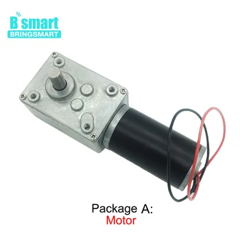 

Bringsmart Mini Worm Gear Motor DC 12V 24V High Torque Reversed Reducer Rotating Table Door Self-locking Micro Motor