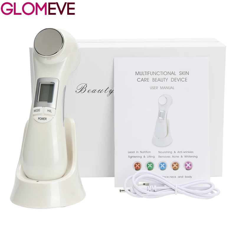 

New 5 in 1 LED RF Photon Therapy Facial Skin Lifting Rejuvenatio Device Machine EMS Ion Microcurrent Mesotherapy Massager