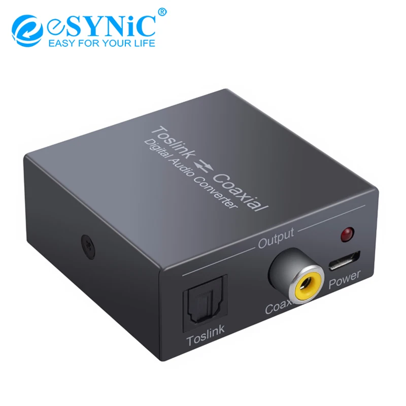 ESYNiC двунаправленный коаксиальный Оптический Преобразователь SPDIF Toslink Swither