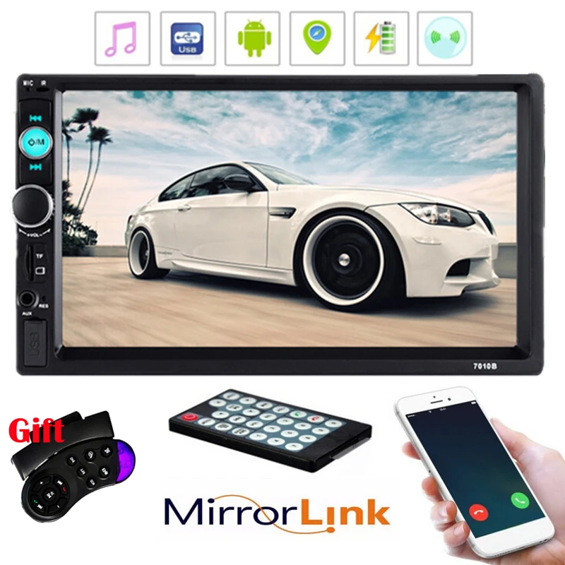 2 Din Автомобильный мультимедийный 7 &quotсенсорный экран Bluetooth громкой связи стерео
