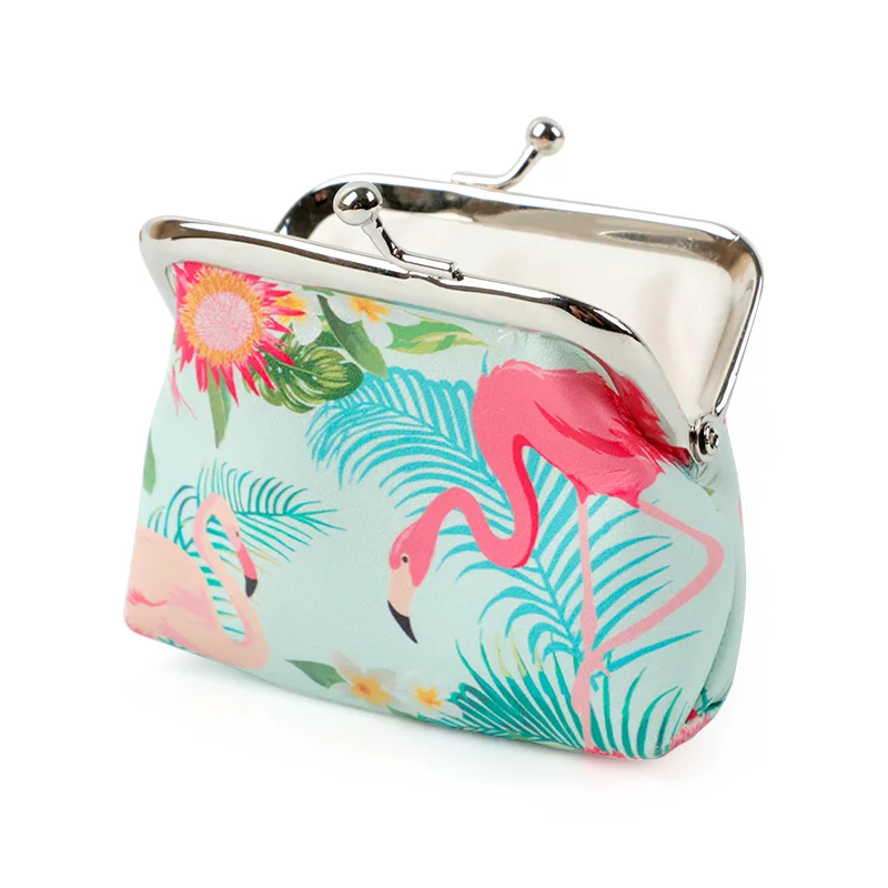 Stouge 1 قطعة الكرتون فلامنغو محفظة نسائية للعملات المعدنية محفظة المرأة صغيرة محفظة السيدات المحفظة التغيير البسيطة الطفل بو الجلود الحقيبة م...