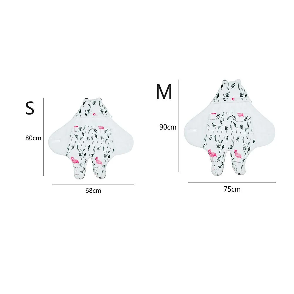 С капюшоном фланель спальный мешок осень-зима утолщенной новорожденных объятия пеленать мешок WarmStroller спальный мешок Размеры S