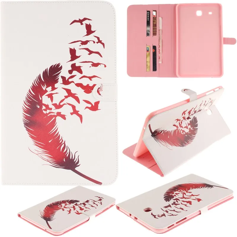 For Samsung Galaxy Tab E 9.6 Case for T560 SM-T560 T561Tablet Clouds Wallet Flip Cover Stand PU Leather Case Protective Skin  (58)