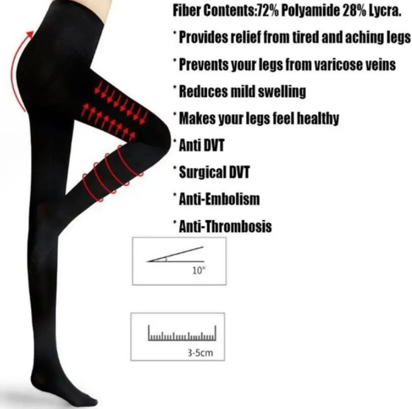 1 Pair Women Slim Tights Compression Stockings Foot Care Tool Pantyhose Varicose Veins Fat Calorie Burn Leg Shaping Stocking