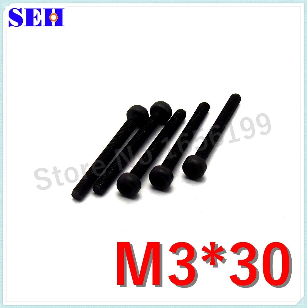 1000pcs Best Selling M3*30mm Stainless Steel Screw Black Metal Hex Bolt Socket Cap Head |
