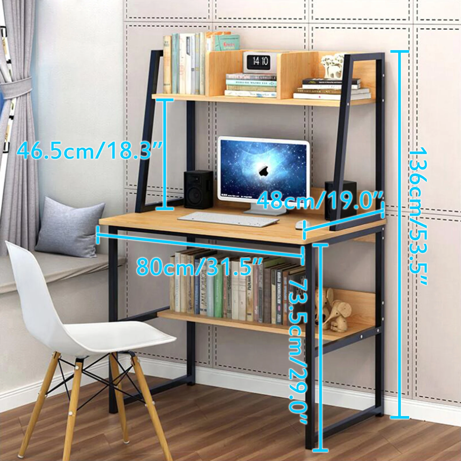 Fast Shipping! Modern Computer Desk With Shelves PC Workstation Study Writing Table Home Office Furniture Fast Shipping! Modern Computer Desk With Shelves PC Workstation Study Writing Table Home Office Furniture