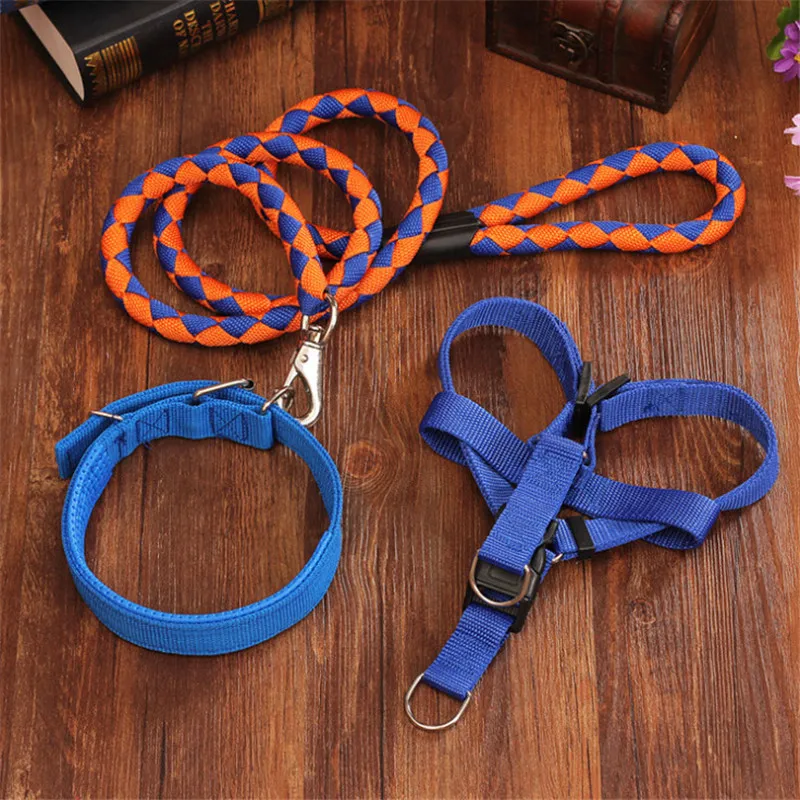 Dogs Leads Sets Leash Collar Harness Set For Pet Dogs 150cm Long Nylon