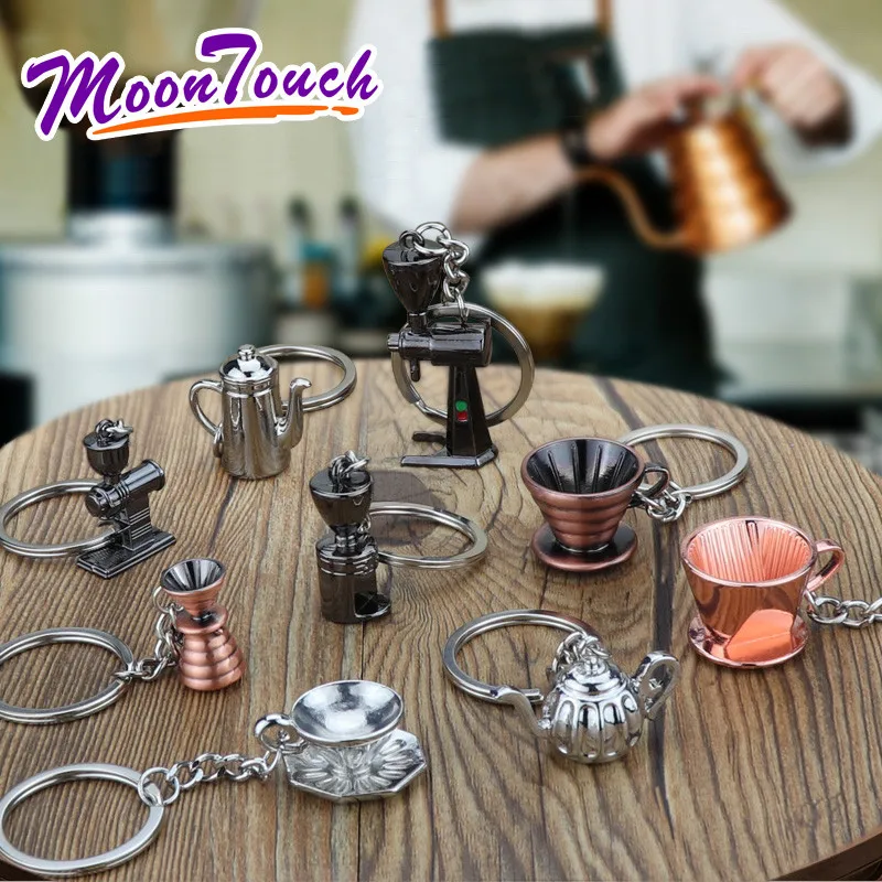 

Couple Espresso Coffee Keychain Accessories Mini Coffee Tamper Beautiful Coffee Keyring Cafe Gift for Coffee Lovers Keychain