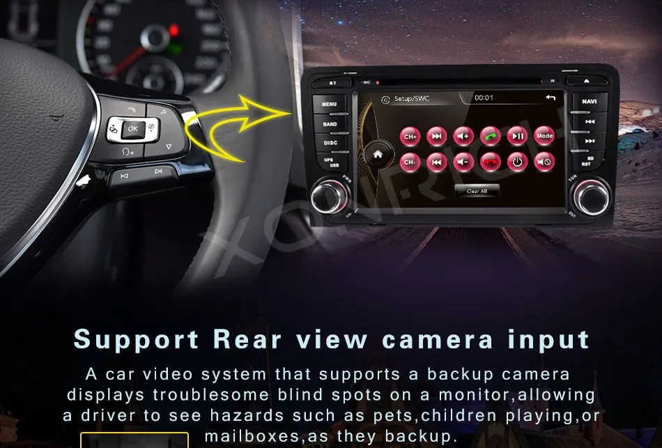 Top 2 din AutoRadio Car DVD Player head unit For Audi A3 8P 2003-2012 S3 2006-2012 RS3 Sportback Multimedia GPS Navigation Stereo BT 7